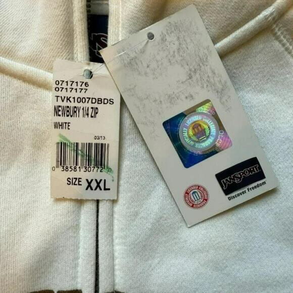 JanSport UCF Knights White Quarter Zip Sweatshirt Size XXL NWT - Picture 3 of 6